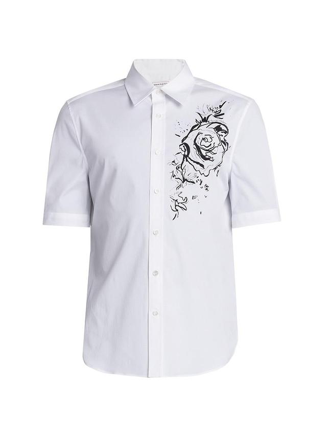 Mens Floral Stretch-Cotton Button-Front Shirt Product Image