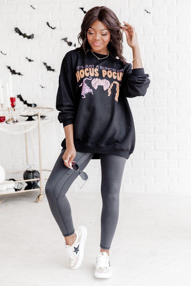 Hocus Pocus Trio Black Oversized Graphic Sweatshirt Product Image