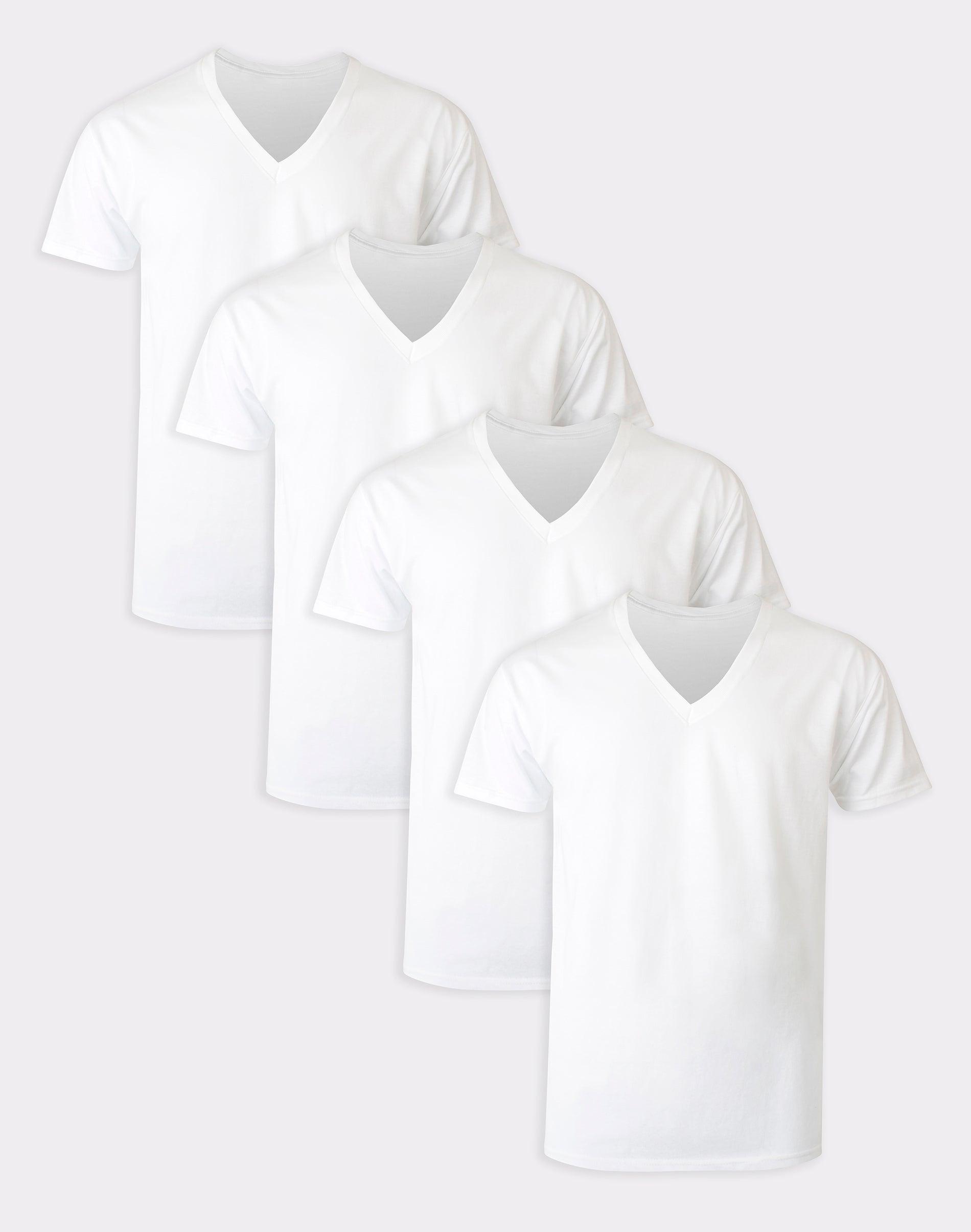 Big & Tall Hanes Ultimate Cool Comfort FreshIQ V-Neck T-Shirt 4-Pack, Mens Product Image