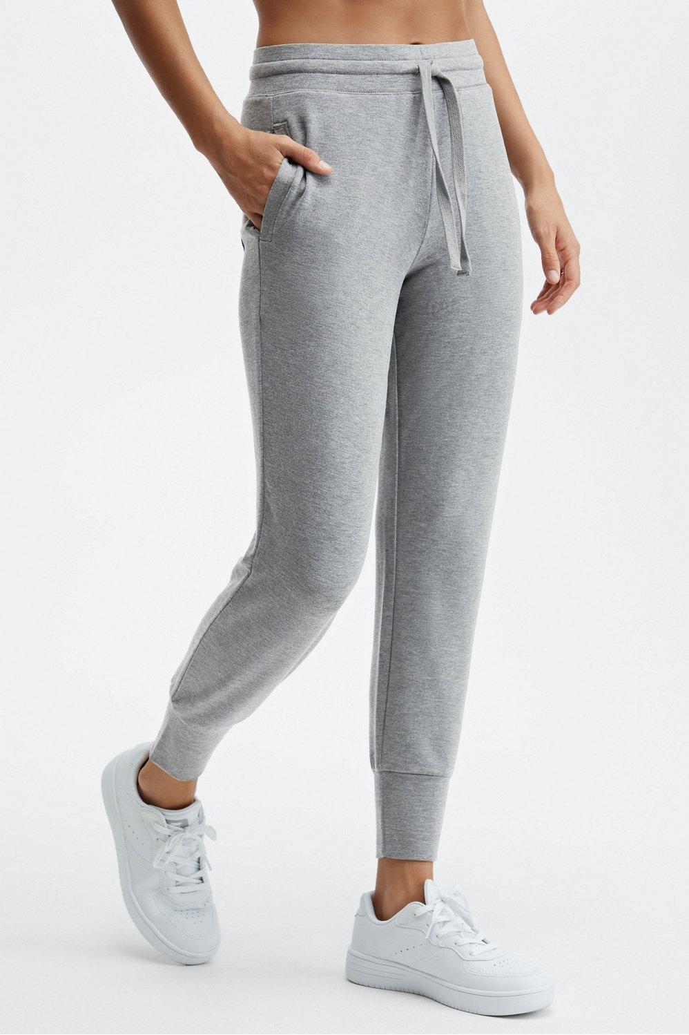 Fabletics Luxe Terry Jogger Womens black plus Size 4X Product Image