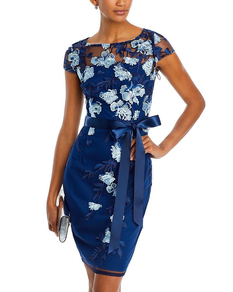 Adrianna Papell Embroidered Sheath Dress - multi - Size: US 10 (M) Product Image