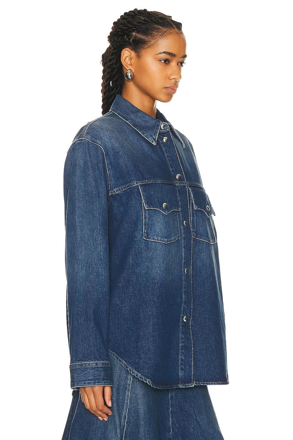 Jinn Snap-Front Denim Western Top Product Image