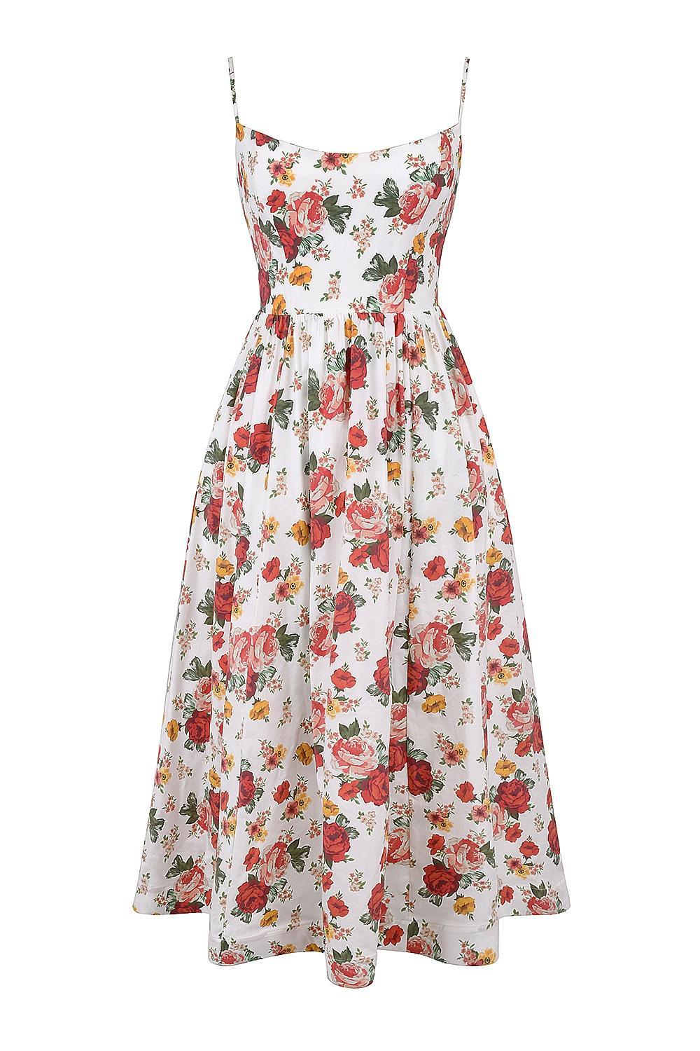 Lolita Italian Rose Print Cotton Corset Sundress Product Image