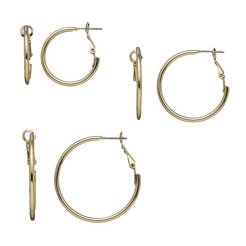 Sonoma Goods For Life Hoop Earring Set, Womens, Gold Product Image