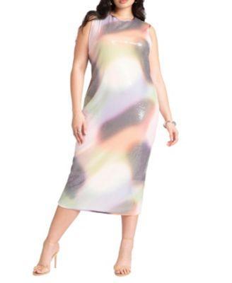 Plus Size Sequin Mesh Cover-Up Dress Product Image