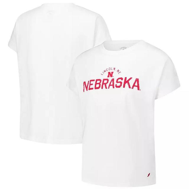 Womens League Collegiate Wear Nebraska Huskers Slub Rolled Cuff T-Shirt Product Image