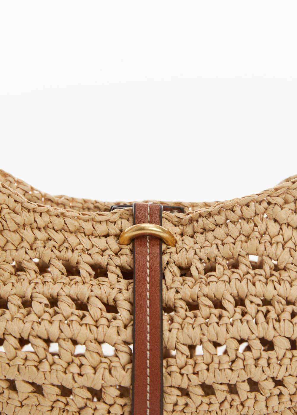 Natural fiber shoulder bag - Women | MANGO USA Product Image