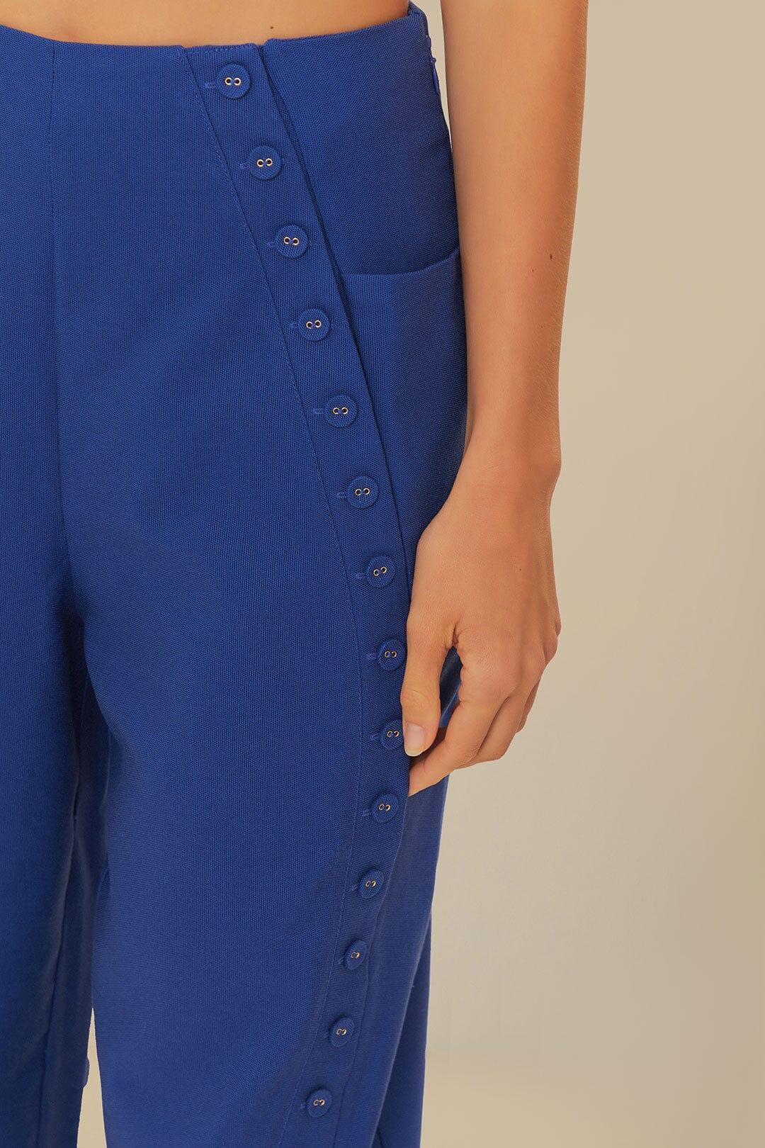 Navy Blue High Waisted Pants Product Image