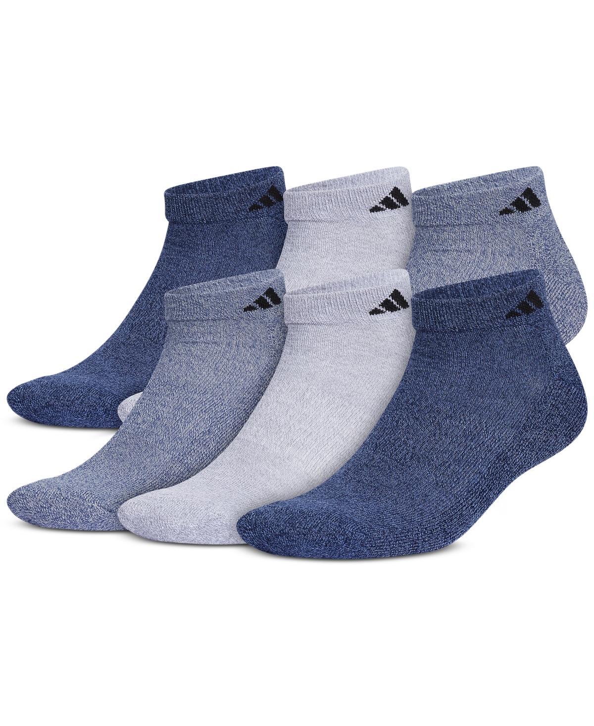 Mens adidas 6-pack Athletic Cushioned Low-Cut Socks Blue Product Image