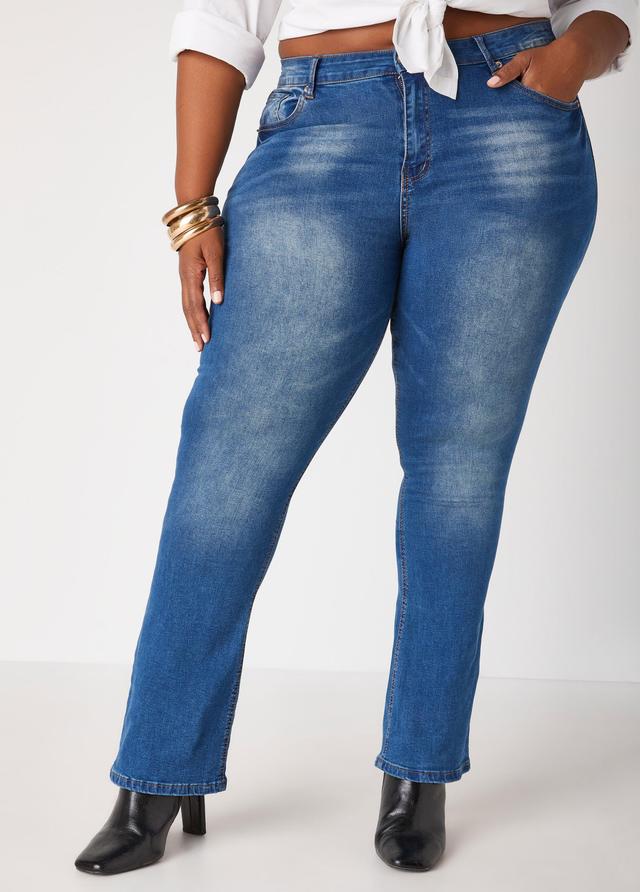 Plus Size High Rise Bootcut Jeans Ashley Stewart Product Image