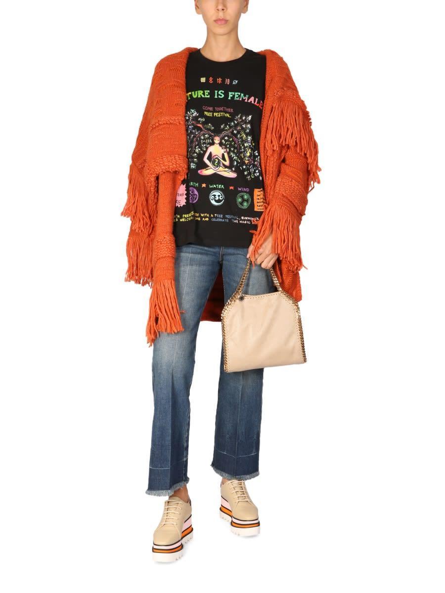 STELLA MCCARTNEY Knitted Textured Coat In Orange Product Image