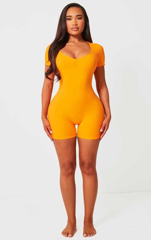 Shape Orange Sculpted Ruched Front Unitard Product Image