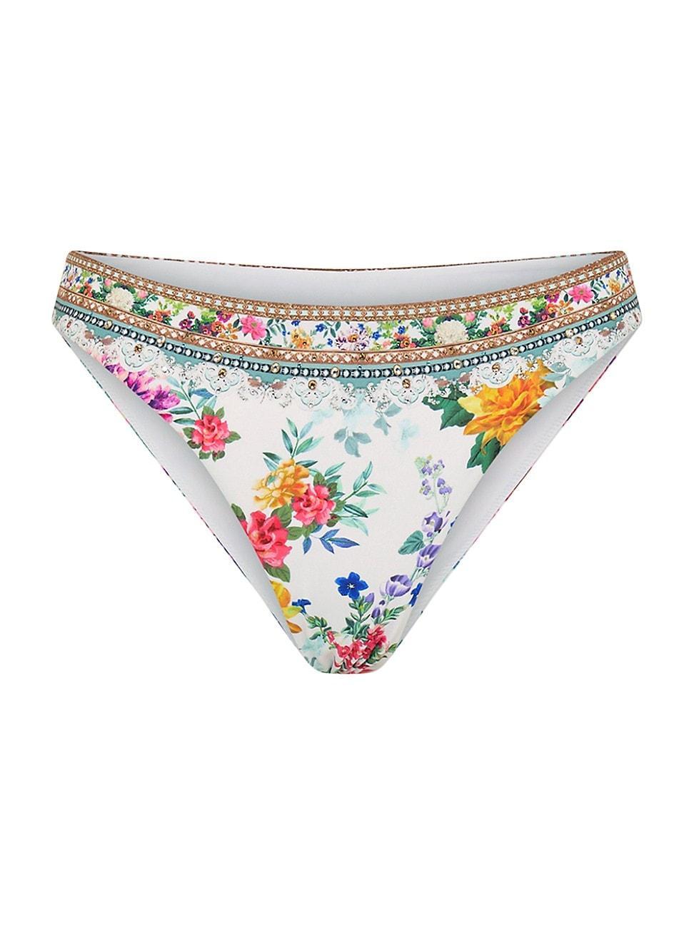 Womens Beaded Floral Bikini Bottom Product Image