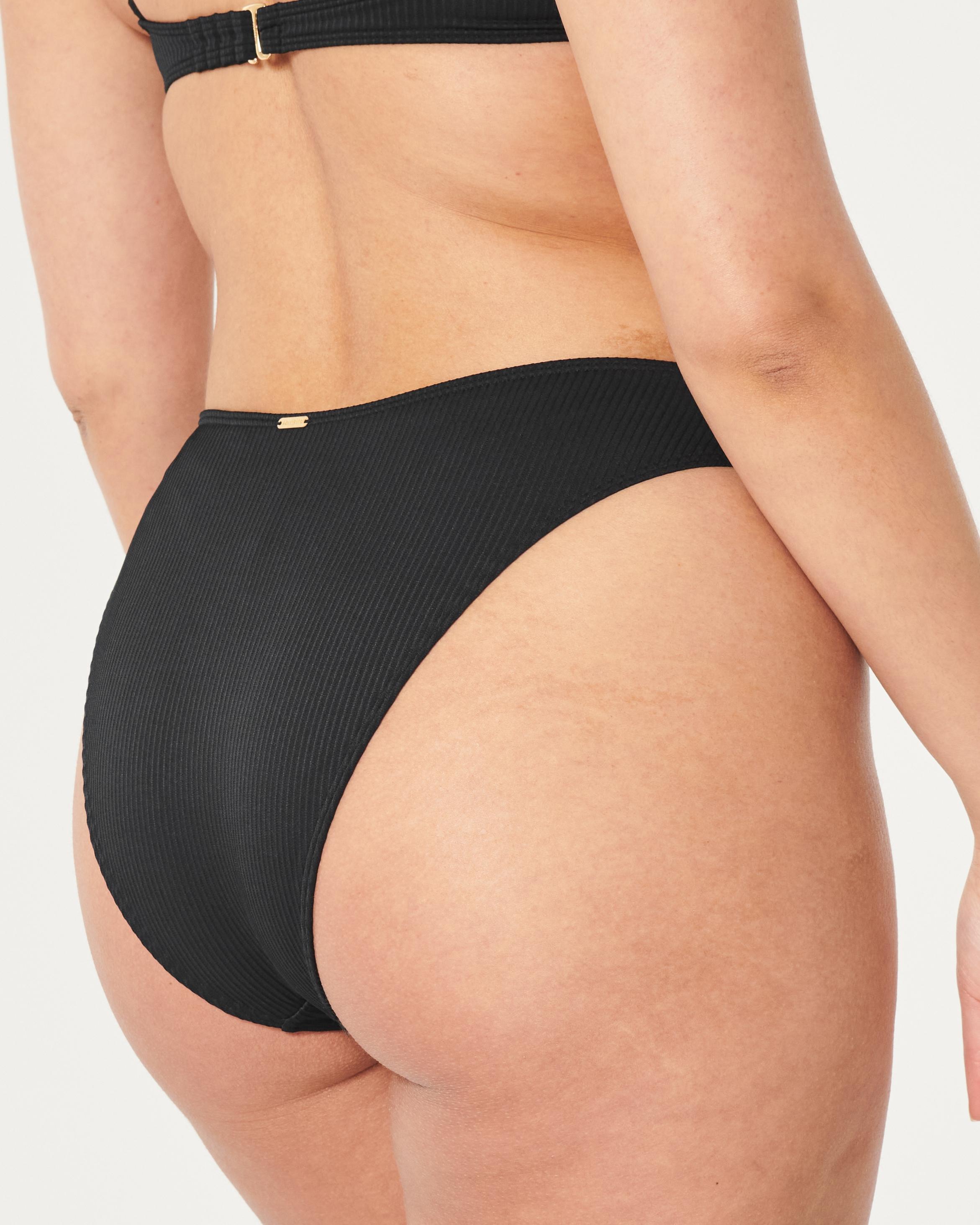 Curvy High-Leg High-Waist Ribbed Cheeky Bikini Bottom Product Image