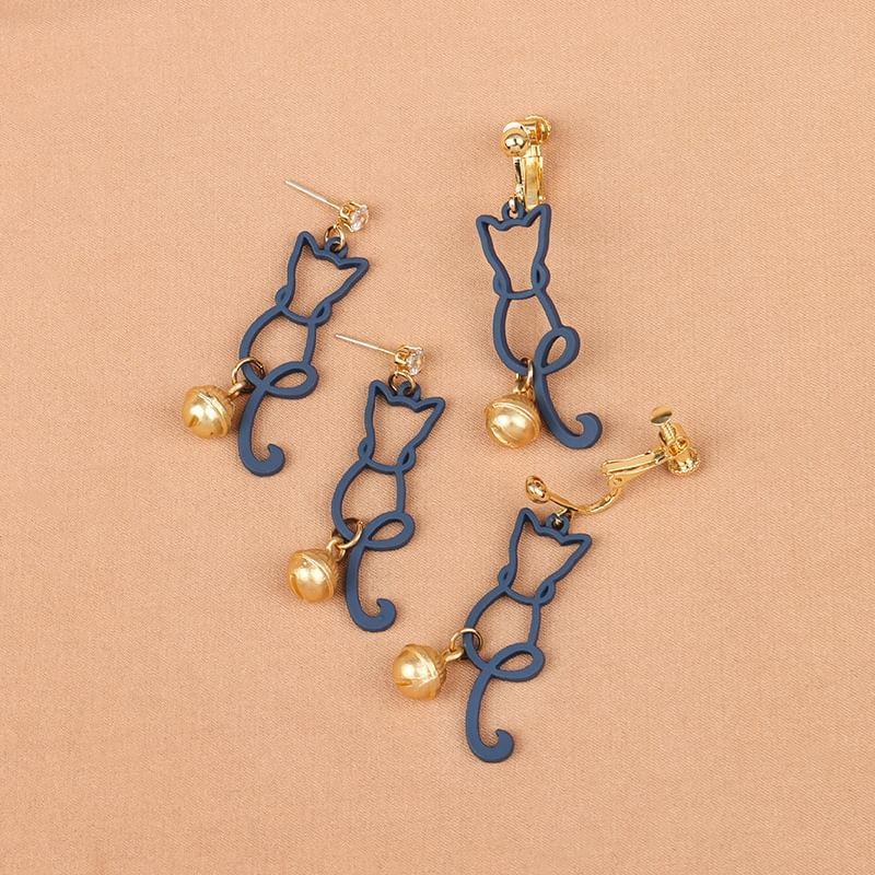 Cat Drop Earring / Clip On Earring Product Image