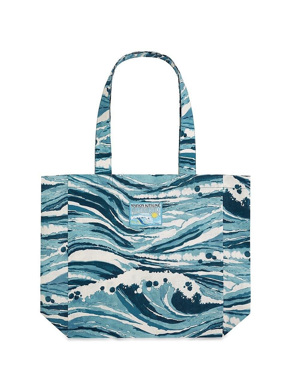 Mens Vilebrequin x Maison Kitsun Balade Wave Cotton Tote Bag Product Image