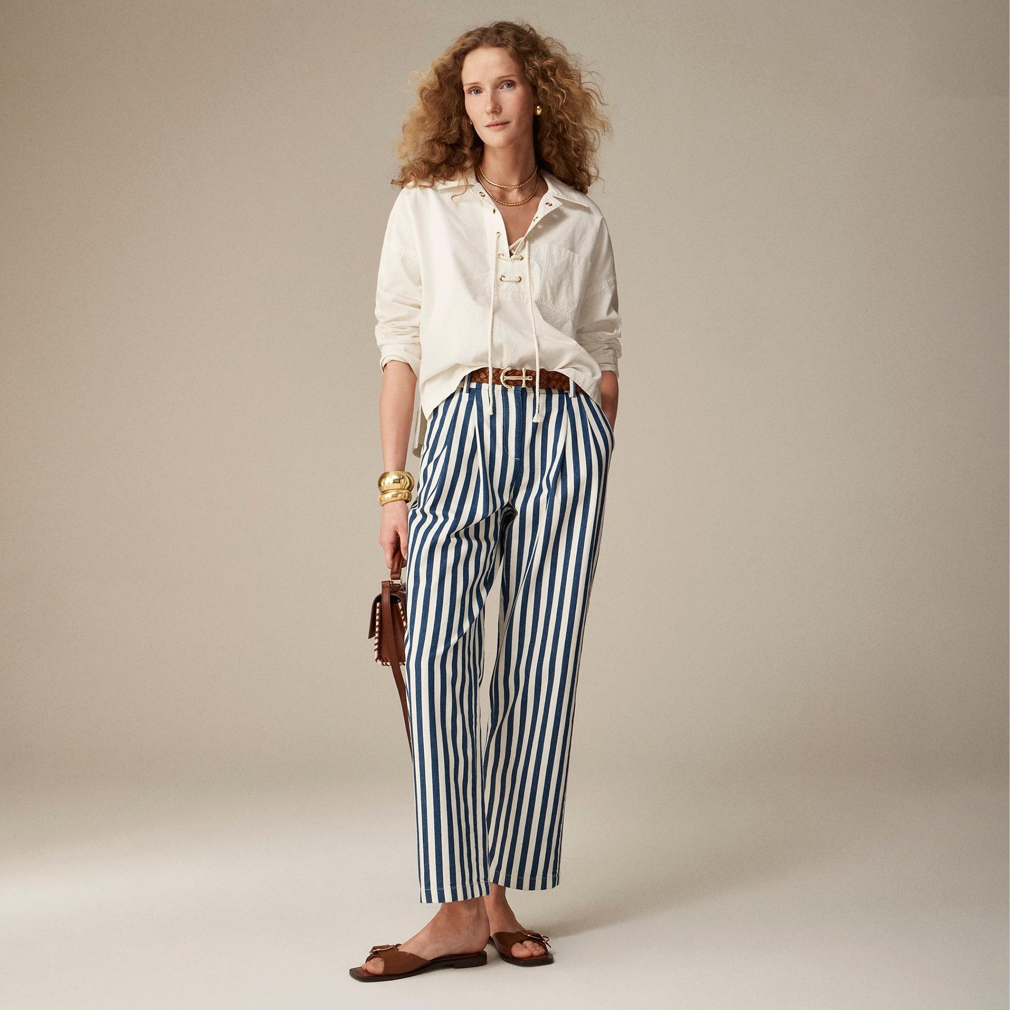 Wide-leg essential pant in sailor stripe Product Image