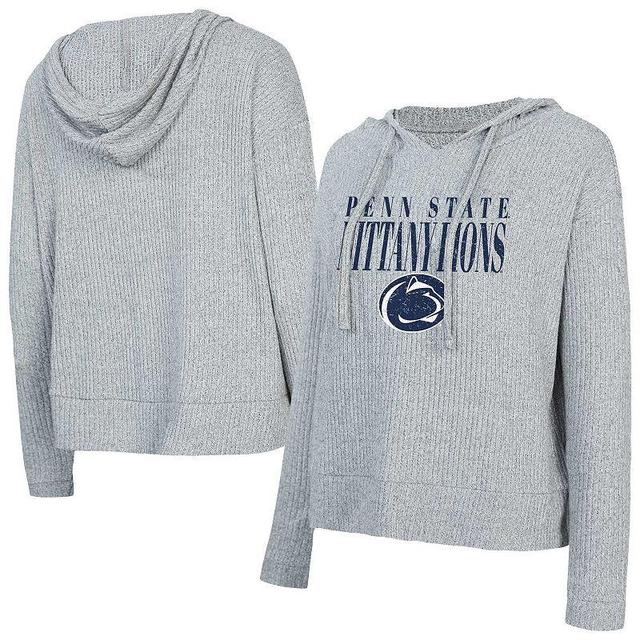 Womens Concepts Sport Heather Gray Penn State Nittany Lions Juniper Soft Modest Cropped Long Sleeve Hoodie T-Shirt Product Image