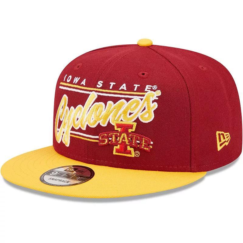 Mens New Era Cardinal Iowa State Cyclones Team Script 9FIFTY Snapback Hat Product Image