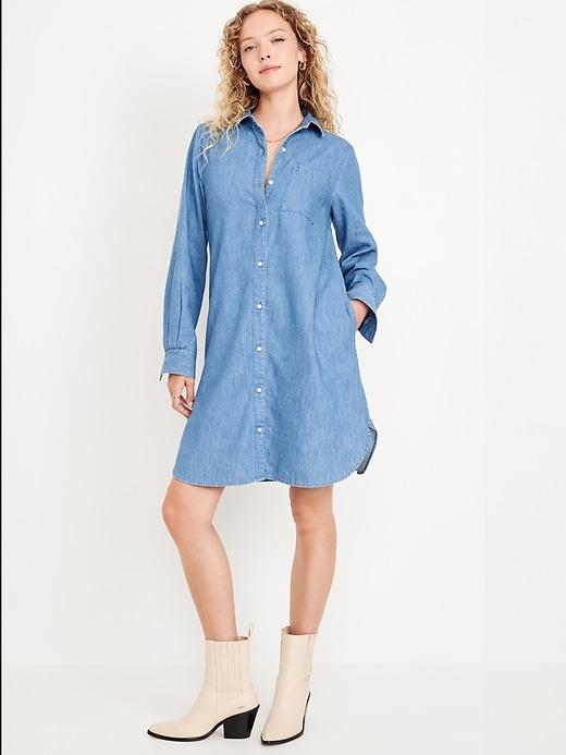 Jean Mini Shirt Dress Product Image