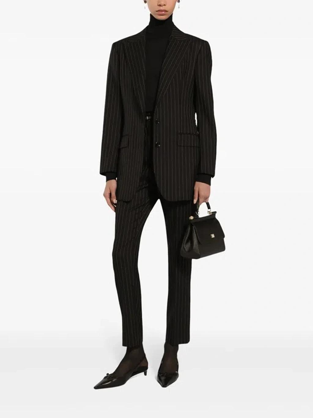 Single-breasted Pinstripe Wool Jacket In マルチカラー Product Image