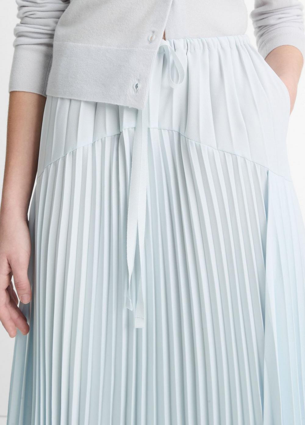 Pleated Tiered Satin Skirt Product Image