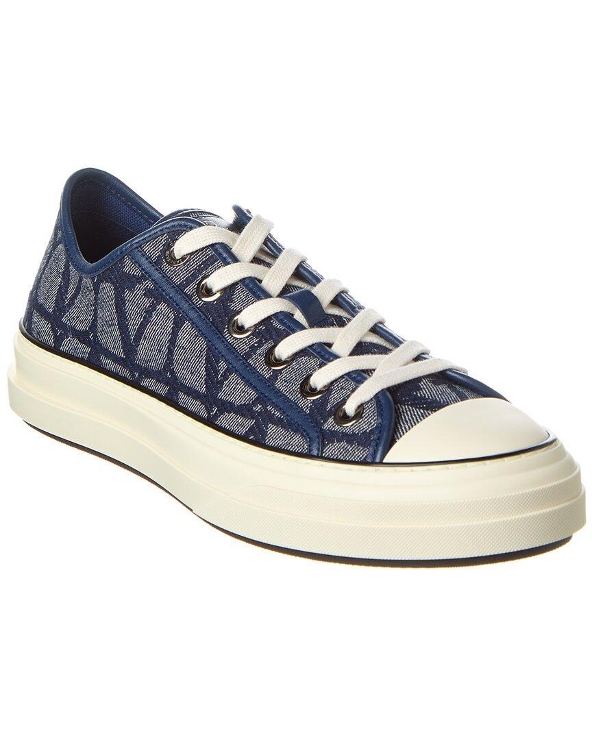 VALENTINO GARAVANI Totaloop Toile Iconographe Denim Sneakers In Blue Product Image