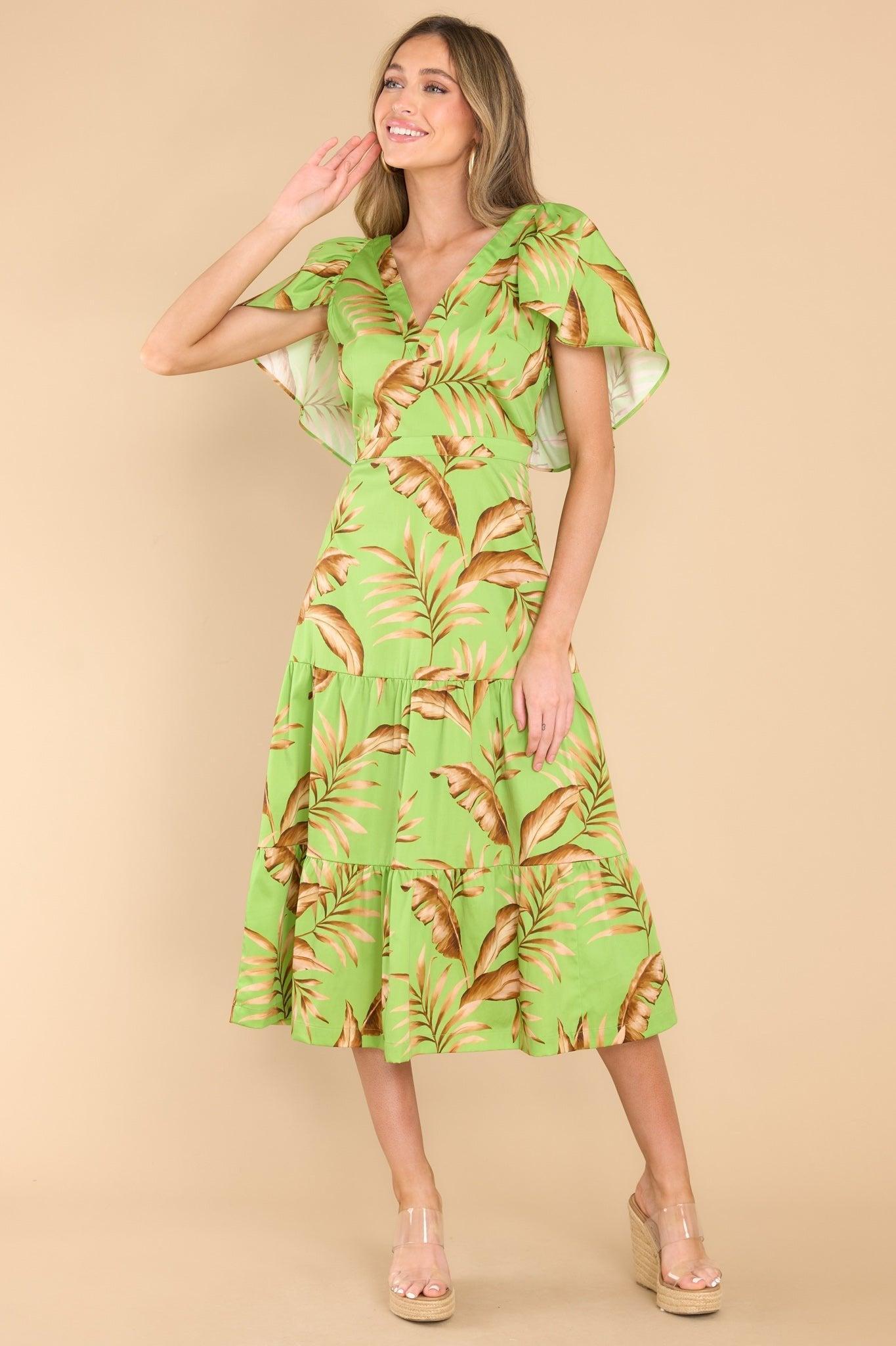 Diana Palma Midi Dress Green Product Image