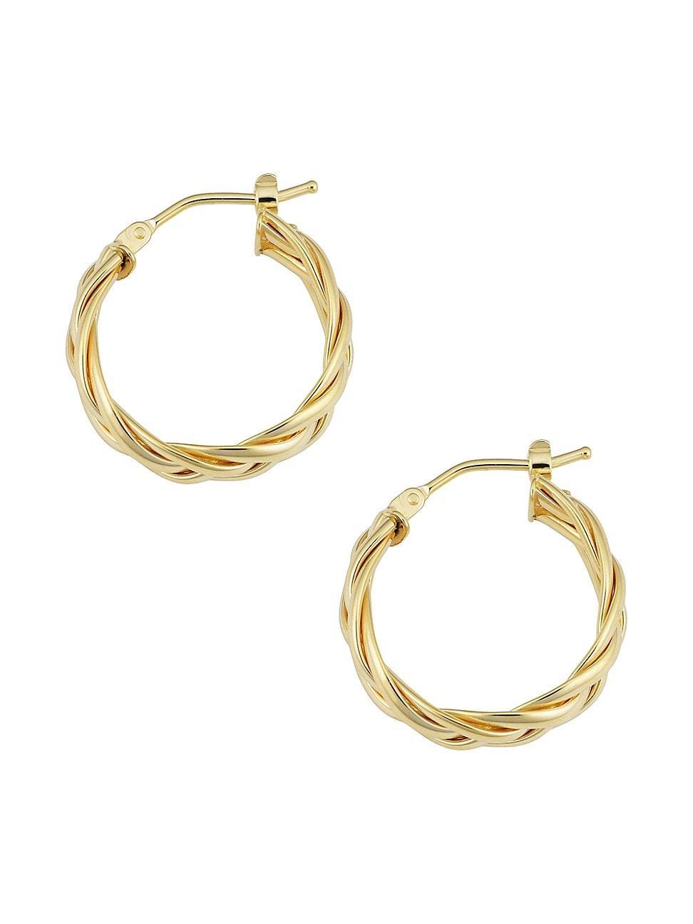 Womens 14K Yellow Gold Caesar Midi Hoops Product Image