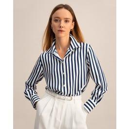 The Amalfi Stripe Silk Shirt Product Image