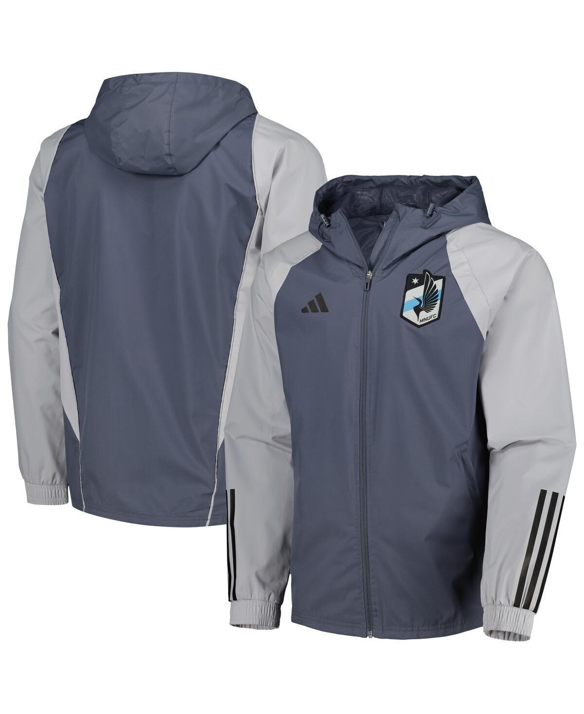 Adidas Men's adidas Charcoal Minnesota United Fc All-Weather Raglan Hoodie Full-Zip Jacket - Charcoal Product Image