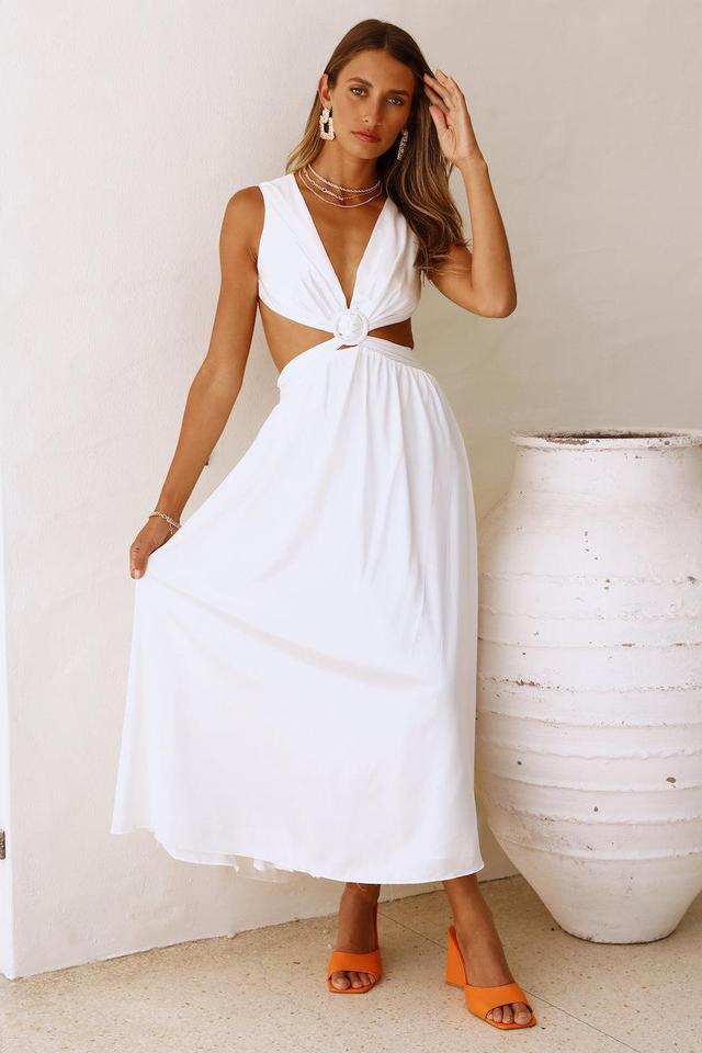 Lovely Travels Midi Dress White Product Image