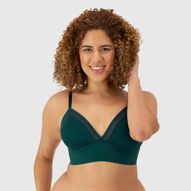 Maidenform M Womens Mesh Trim Triangle Bralette MBT105 - Caper Green Product Image