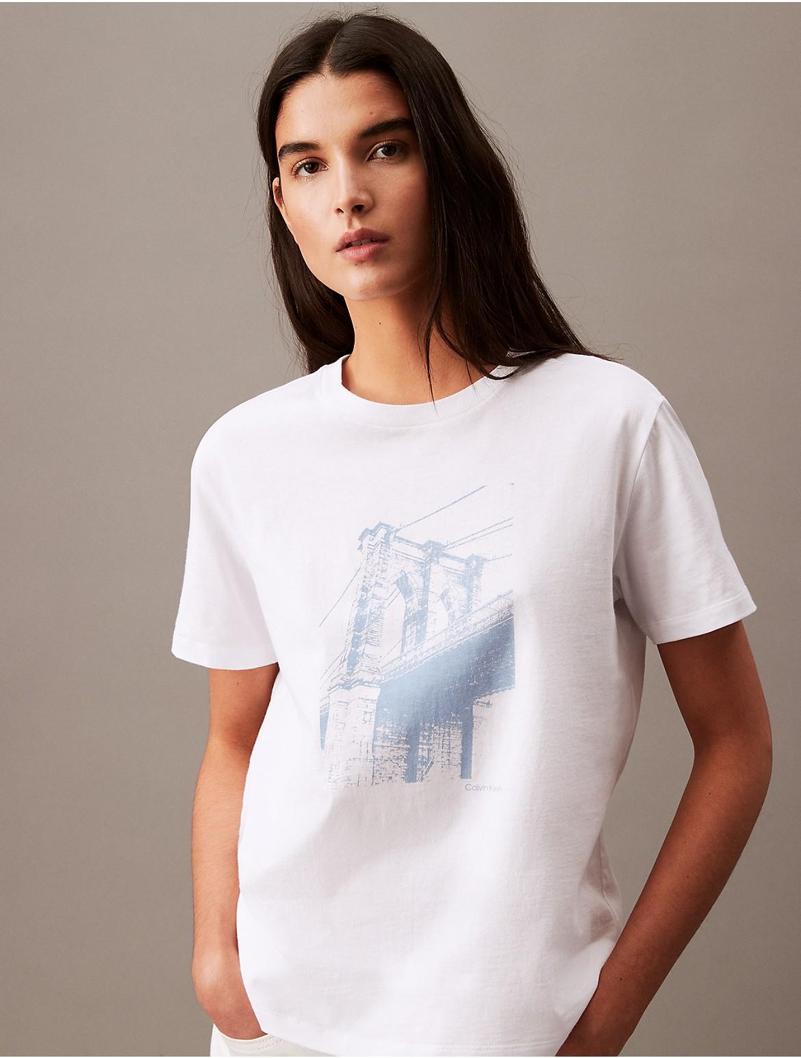 Calvin Klein Womens Brooklyn Bridge Classic T-Shirt - White - S product image