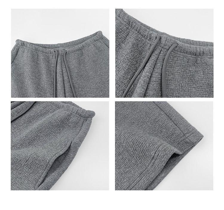 Drawstring Low-Rise Straight-Cut Pants Product Image