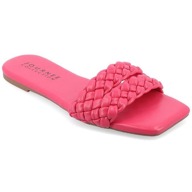 Journee Collection Sawyerr Womens Braided Slide Sandals Product Image