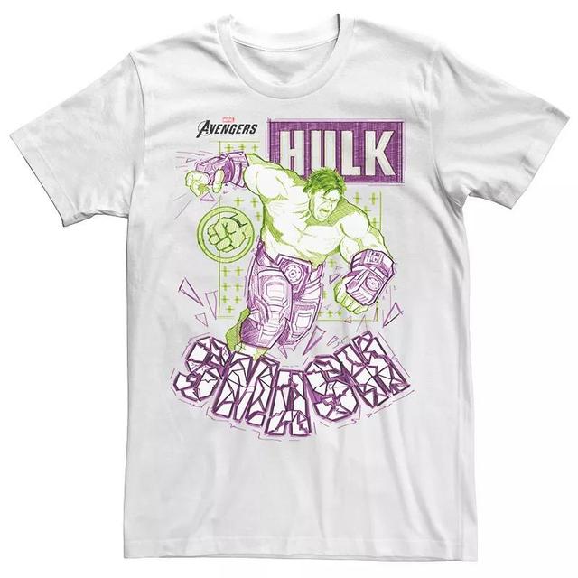 Mens Marvel Avengers Hulk Smash Sketch Tee Product Image