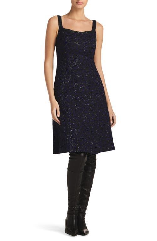 St. John Evening Sequin Leopard Jacquard A-Line Dress Product Image