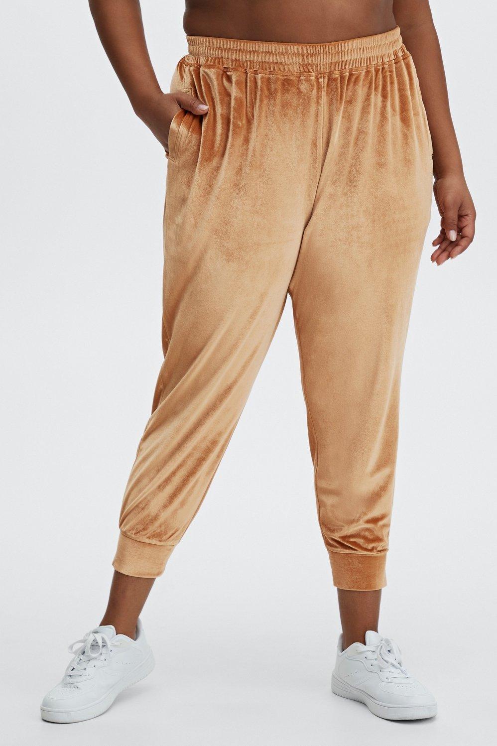 Fabletics Luxe Velour Jogger Womens orange Size XXS Product Image