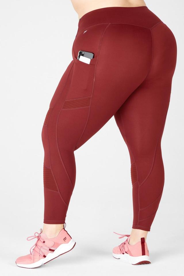 Fabletics Anywhere High-Waisted Moto 7/8 Womens red plus Size 4X Product Image