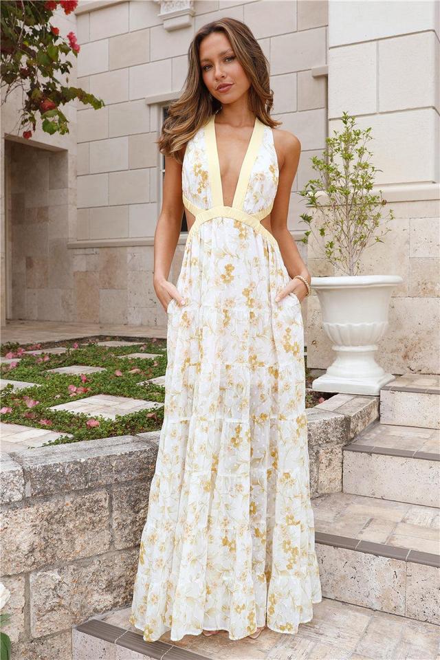 HELLO MOLLY Forward Fashion Maxi Dress Yellow Product Image