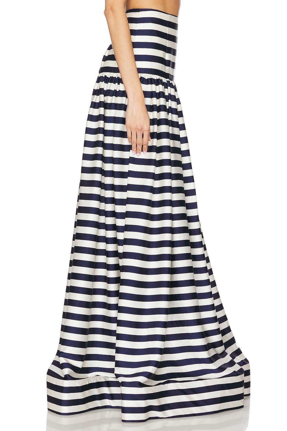 Quinn Striped Maxi Skirt in Navy & White Bronx and Banco Product Image