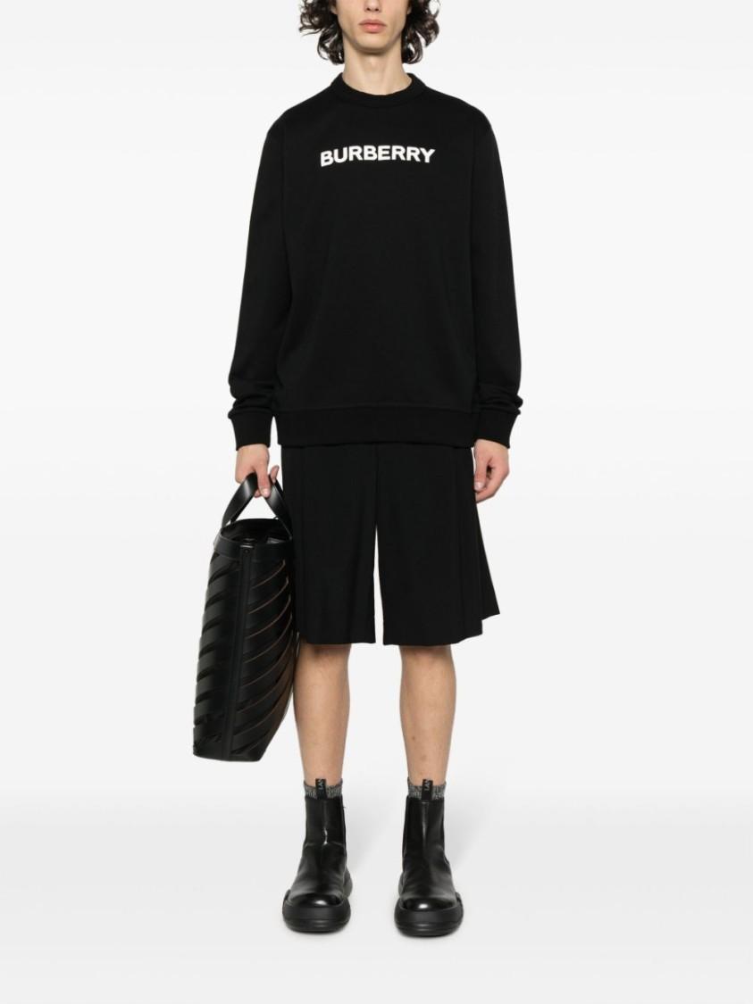 Black Crewneck Sweatshirt With Logo Product Image