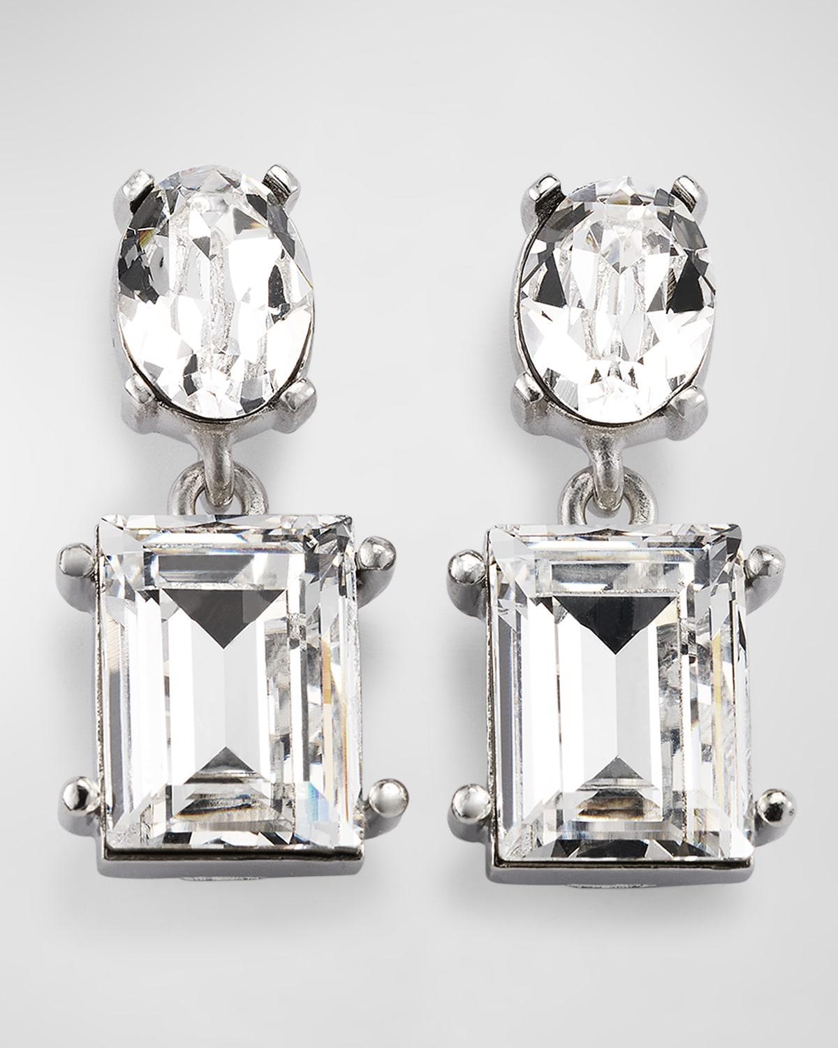 Womens Silvertone & Glass Crystal Drop Earrings Product Image