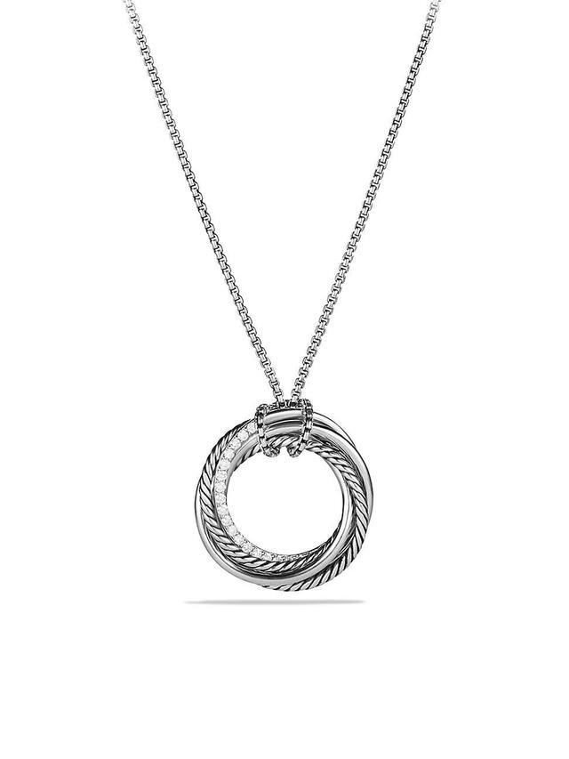 Womens Crossover Pendant Necklace with Diamonds Product Image