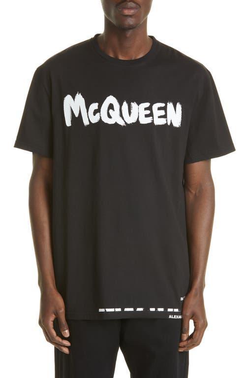 Alexander McQueen Mens Graffiti Logo Graphic Tee Product Image