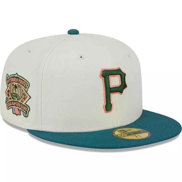 Mens New Era Cream Pittsburgh Pirates Chrome Evergreen 59FIFTY Fitted Hat Product Image