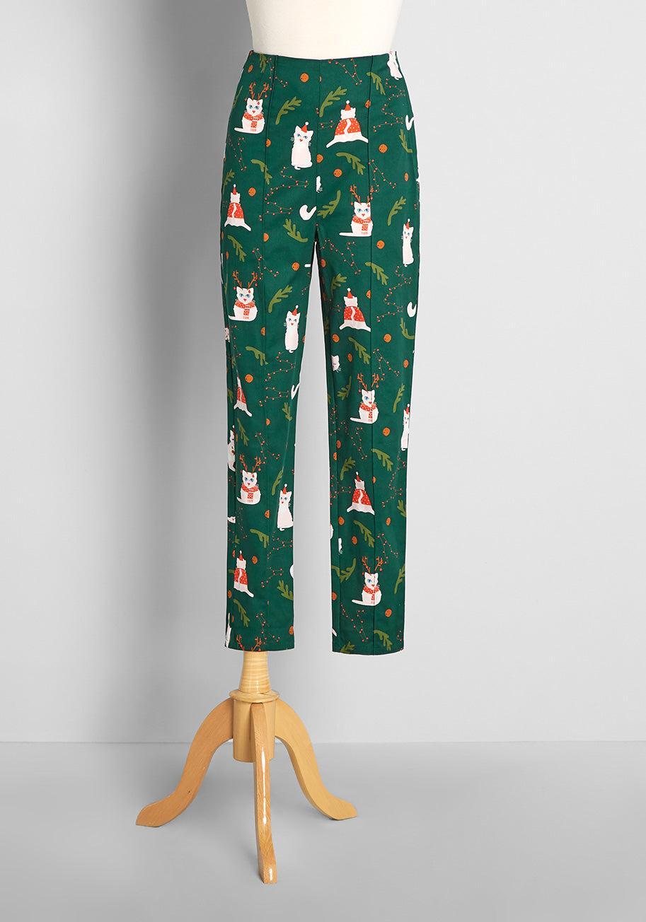 Festively Frocked Felines Pants Product Image