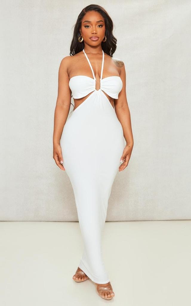 Shape White Ring Detail Cut Out Maxi Dress Product Image