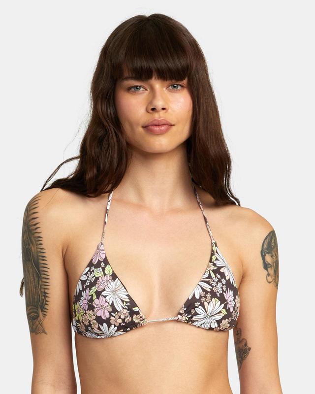 Lemonade Halter Slide Triangle Bikini Top - Java Product Image